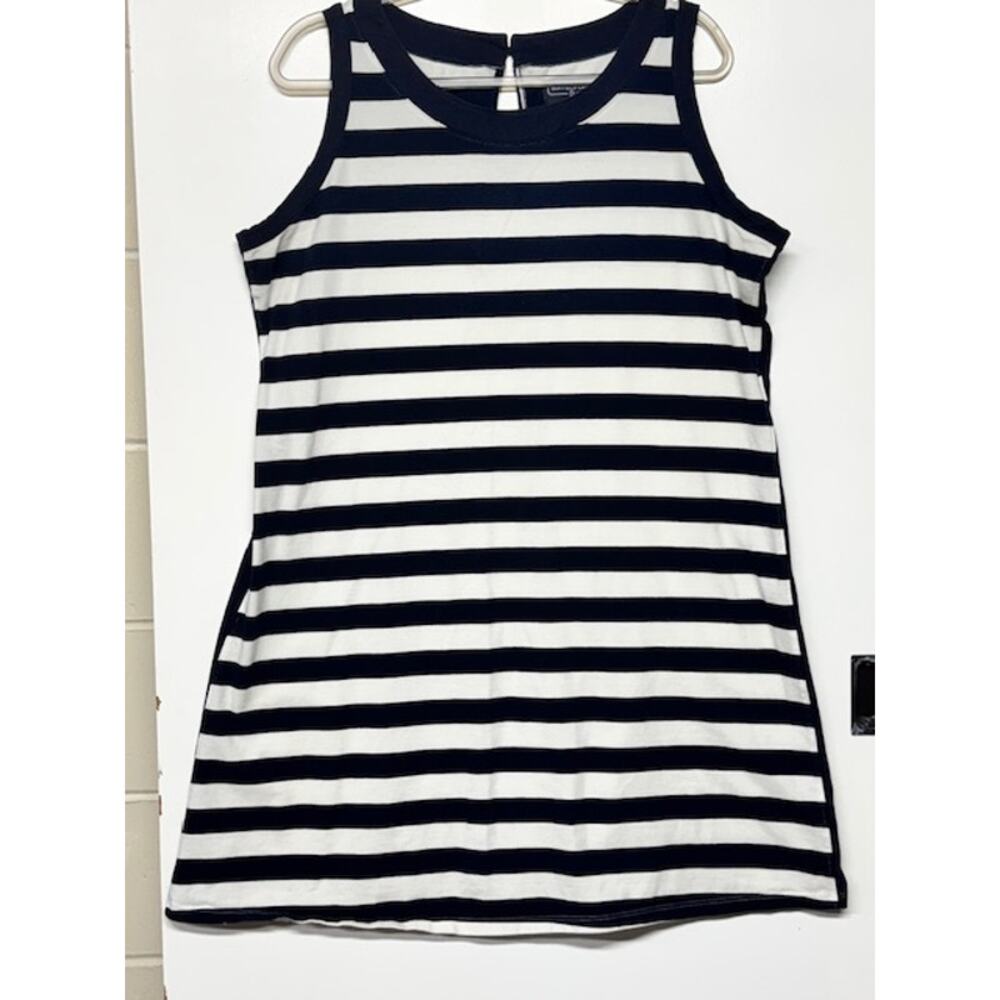 Duffield Lane Striped Navy/White Cotton Dress  XL, Nautical, Vacation, Cruise